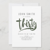 モダン,シンプル，男性30お祝い誕生日 招待状 (正面)