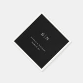 モダン＆シンプル | 白黒の結婚式 スタンダードカクテルナプキン (角)