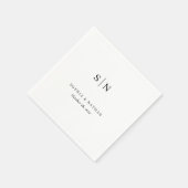 モダン&シンプル | 白黒の結婚式 スタンダードカクテルナプキン (角)