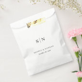 モダン&シンプル | 白黒の結婚式 フェイバーバッグ (封をした状態)
