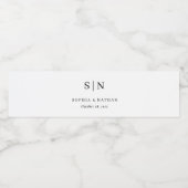 モダン＆シンプル | 白黒の結婚式 ペットボトルラベル (シングルラベル)
