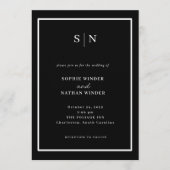 モダン＆シンプル | 白黒の結婚式 招待状 (正面)
