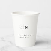 モダン&シンプル | 白黒の結婚式 紙コップ (正面)