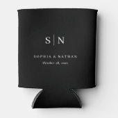 モダン＆シンプル | 白黒の結婚式 缶クーラー (正面)