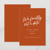 モダン シンプル 私たちついに結婚日を決定しました セーブザデート (正面/裏面)