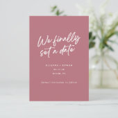 モダン シンプル 私たちついに結婚日を決定しました セーブザデート (スタンド正面)