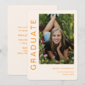 モダン シンプル 縦写真 卒業 招待状 (正面/裏面)