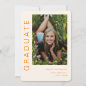 モダン シンプル 縦写真 卒業 招待状 (正面)