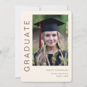 モダン シンプル 縦写真 卒業 招待状 (正面)