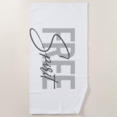 モダン,シンプル，自由霊カッコいいのタイポグラフィ ビーチタオル (正面)
