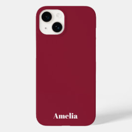 モダン シンプル 赤 白 スクリプト 名前入り Case-Mate iPhone 14ケース