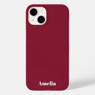 モダン シンプル 赤 白 スクリプト 名前入り Case-Mate iPhone 14ケース