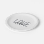 モダン,シンプル，都市カッコいいデザインラブデトロイト ペーパープレート (アングル)