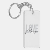モダン,シンプル,都市タイポグラフィ"常に愛" キーホルダー (正面左)