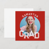 モダン シンプル 高校 卒業写真 卒業 招待状 (正面/裏面)