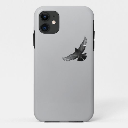 モダン シンプル 黒白 鳥 ハト 飛ぶ 写真 Case-Mate iPhoneケース (裏面)