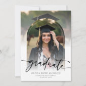 モダン シンプル 2 フォト 卒業 招待状 (正面)