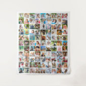 モダン シンプル 99 フォト コラージュ バックドロップ タペストリー (正面)