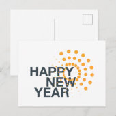 モダン,シンプル, "Happy New Year"の都市デザイン シーズンポストカード (正面/裏面)