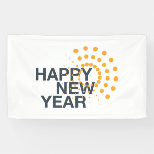 モダン,シンプル, "Happy New Year"の都市デザイン 横断幕