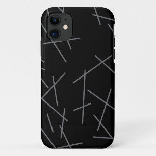モダン,シンプル, messy,トレンディーグラフィック線パターン iPhone 11 ケース