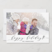 モダン&シンプルHappy Holidaysフォトカード シーズンカード (正面)