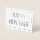 モダン&シンプルHappy New Year photo silver 箔カード (正面)