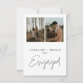 モダン&シンプルTwo-Photo婚約発表 招待状 (正面)