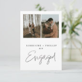 モダン&シンプルTwo-Photo婚約発表 招待状 (スタンド正面)