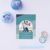 モダン シーグラス オーシャン ペコ ブルー ティール ウェディング チラシ (シングル)