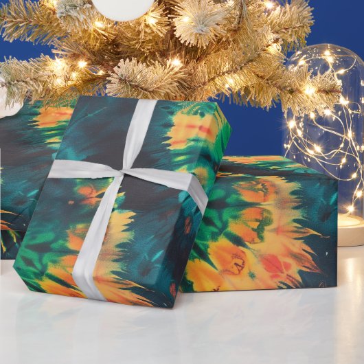 モダン シーズン 現代的 おしゃれな 誕生日 パート ラッピングペーパー (クリスマス)