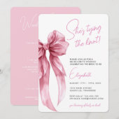 モダン シーズ タイング ザ ノット ボウ バチェロレッテパーティー 招待状 (正面/裏面)