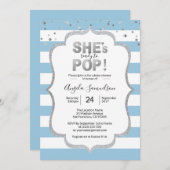 モダン シーズ レディ トゥ ポップ シルバー ボーイ ベイビー シャワー 招待状 (正面/裏面)