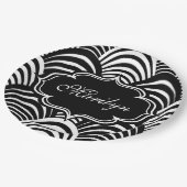 モダン・ジャズエイジ・エレガント・ブラック＆ホワイト1920年代 ペーパープレート (アングル)