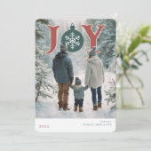 モダン　ジョイフル　スノーフレーク　ホリデー　フォトカード シーズンカード (スタンド正面)