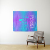 モダン スウィート16 ティール パープル グリッター パーソナライズド タペストリー (インサイチュ(横))