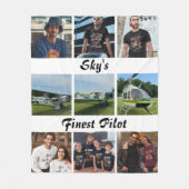 モダン「スカイの素晴らしパイロット」写真コラージュ フリースブランケット (正面)