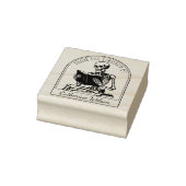 モダン スカル 読書 ブックプレート 図書館所蔵品 ラバースタンプ (スタンプ)