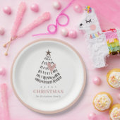 モダン スカンジナビア ミニマル ブラッシュ ハート クリスマスツリー ペーパープレート (パーティー)