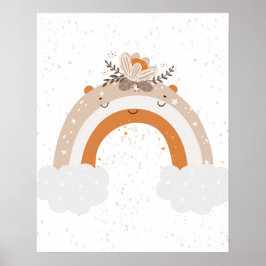 モダン スカンディ キュート レインボー フラワー ベビー部屋 ポスター