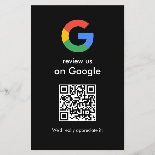 モダン スキャンしてレビュー Google QRコード ビジネスサイン チラシ (正面)