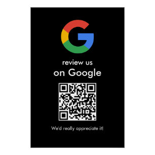 モダン スキャンしてレビュー Google QRコード ビジネスサイン ポスター
