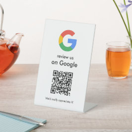 モダン スキャンしてレビュー Google QRコード ビジネスサイン 台座サイン