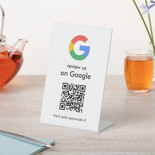 モダン スキャンしてレビュー Google QRコード ビジネスサイン 台座サイン (インサイチュ)