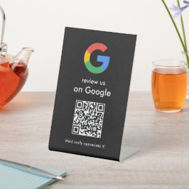 モダン スキャンしてレビュー Google QRコード ビジネスサイン 台座サイン