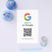 モダン スキャンでレビュー Google QRコード ビジネスサイン チラシ (シングル)