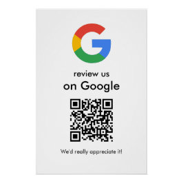 モダン スキャンでレビュー Google QRコード ビジネスサイン ポスター