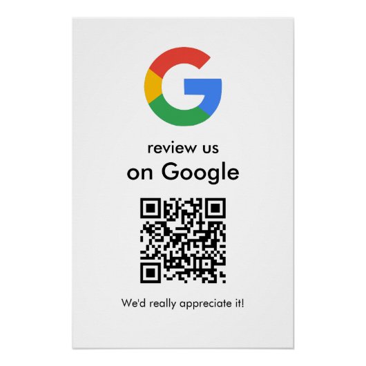 モダン スキャンでレビュー Google QRコード ビジネスサイン ポスター (正面)
