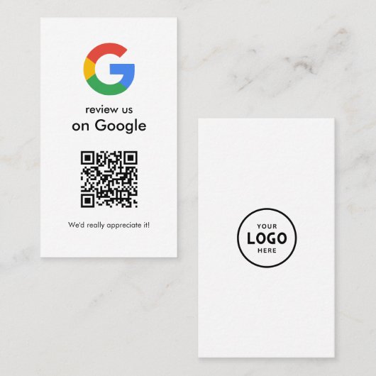 モダン スキャンでレビュー Google QRコード ビジネスサイン 名刺 (正面/裏面)
