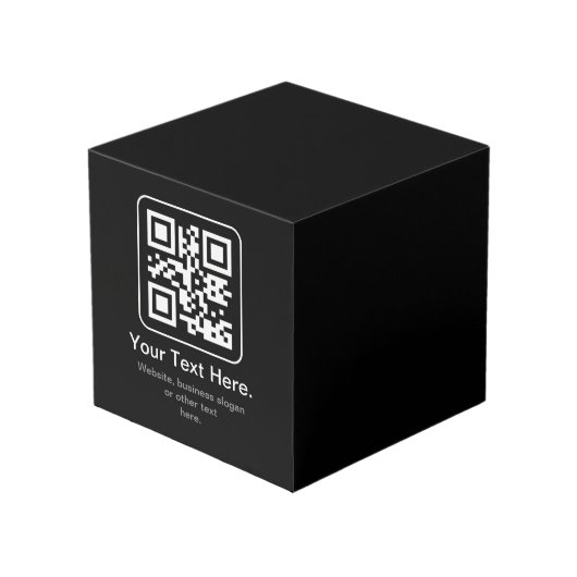 モダン スキャン可能 QRコード | 黒 白 グレー フォトキューブ (正面アングル)